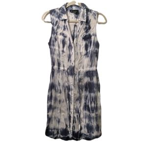 INC International Concepts Tie Dye Button Front Tencel Shirtdress Size 6
